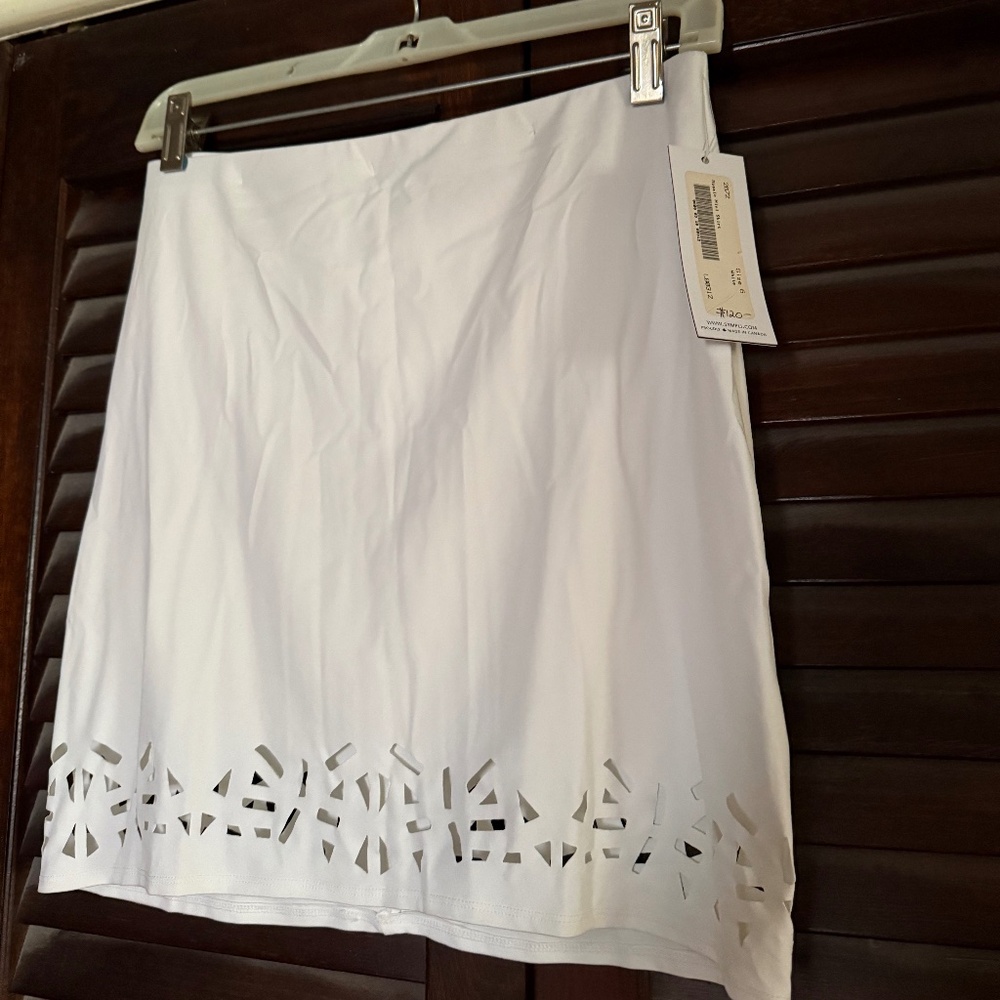 NEW "SIMPLI "White Cut -Out Mini Skirt-Cruise/Island Wear size 6